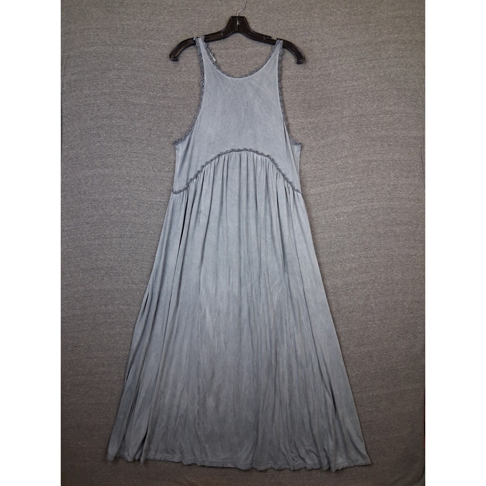 POL Womens Dress L Blue Babydoll Maxi Ethereal Whimsical Fairy Grunge Romantic - Picture 2 of 10